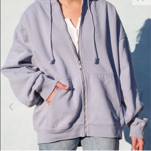 brandy oversized zip up hoodie